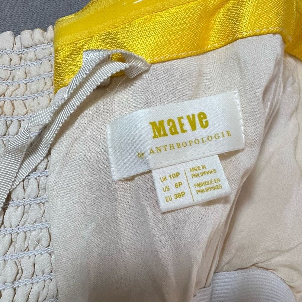 Maeve Anthropologie Sunshine yellow and white Striped Dress size 6P - Picture 13 of 16